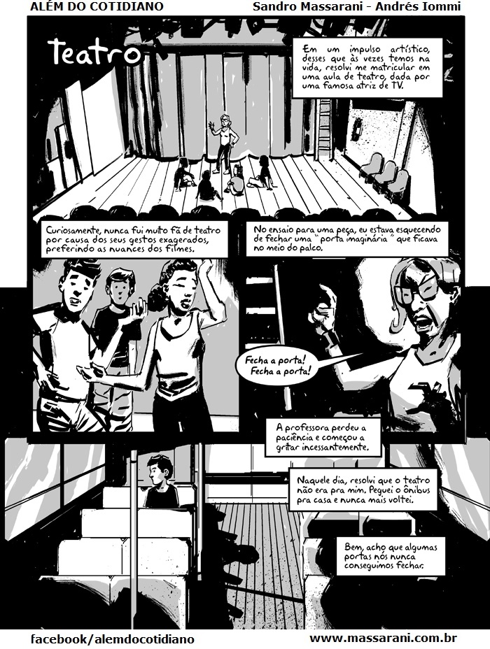 Teatro, tira 9 da série Além do Cotidiano.